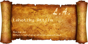 Lehotzky Attila névjegykártya